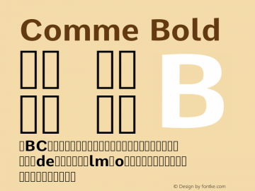 Comme Bold Version 2; ttfautohint (v1.00rc1.2-2d82) -l 6 -r 72 -G 200 -x 0 -D latn -f none -w G图片样张