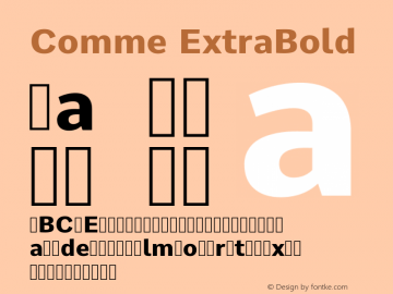 Comme ExtraBold Version 2; ttfautohint (v1.00rc1.6-4cba) -l 8 -r 50 -G 200 -x 0 -D latn -f none -w G -W图片样张