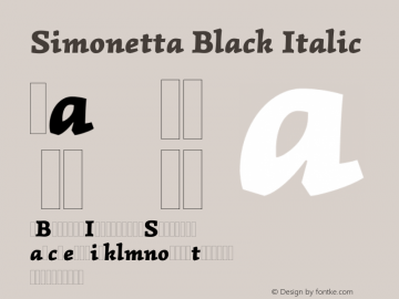 Simonetta Black Italic Version 1.002图片样张
