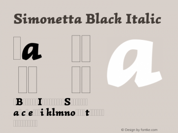 Simonetta Black Italic Version 1.002 Font Sample