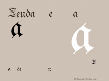 Zenda Regular Version 1.0; 2002; initial release Font Sample