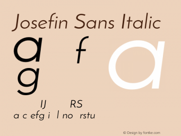 Josefin Sans Italic Unknown Font Sample