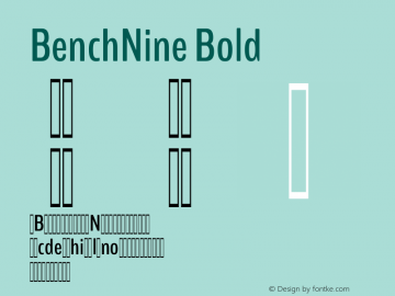 BenchNine Bold Version 1 ; ttfautohint (v0.92.18-e454-dirty) -l 8 -r 50 -G 200 -x 0 -w 