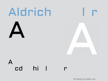 Aldrich Regular Version 1.001 2011 Font Sample