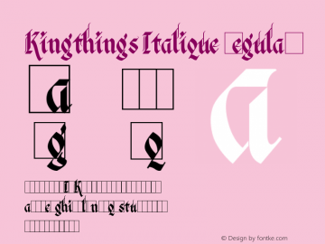 Kingthings Italique Regular Version 1.0 May, 2003 Font Sample