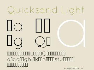 Quicksand Light Version 001.001 Font Sample