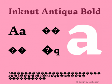 Inknut Antiqua Bold Version 1.002 Font Sample