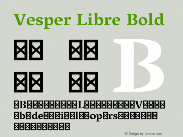 Vesper Libre Bold Version 1.058 Font Sample