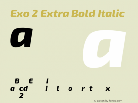 Exo 2 Extra Bold Italic Version 1.001;PS 001.001;hotconv 1.0.70;makeotf.lib2.5.58329; ttfautohint (v0.92) -l 8 -r 50 -G 200 -x 14 -w 