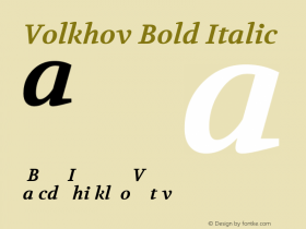 Volkhov Bold Italic Version 1.001图片样张