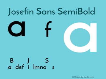 Josefin Sans SemiBold Unknown Font Sample