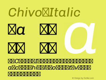 Chivo Italic 1.000 Font Sample