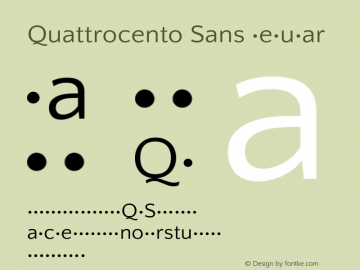 Quattrocento Sans Regular Version 2.000 Font Sample