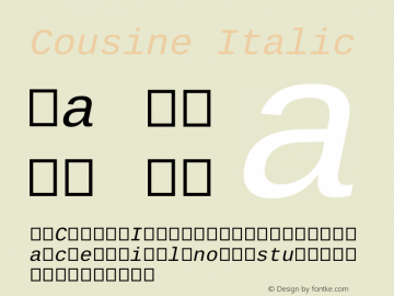 Cousine Italic Version 1.20图片样张