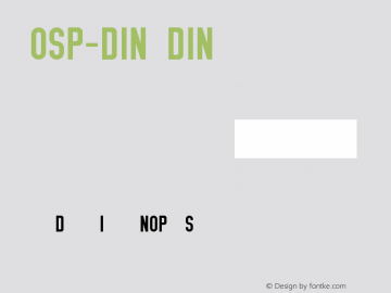 OSP-DIN DIN Version 001.000 Font Sample