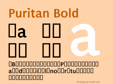Puritan Bold 2.1 Font Sample