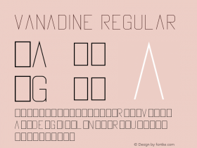 Vanadine Regular Version 1.00 January 17, 2014, initial release图片样张