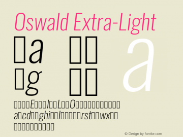 Oswald Extra-Light 3.0; ttfautohint (v0.94.23-7a4d-dirty) -l 8 -r 50 -G 200 -x 0 -w 