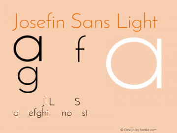 Josefin Sans Light Unknown Font Sample