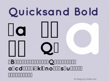 Quicksand Bold Version 001.001 Font Sample