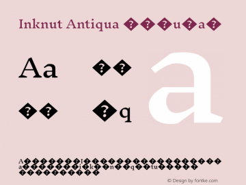 Inknut Antiqua Regular Version 1.002图片样张