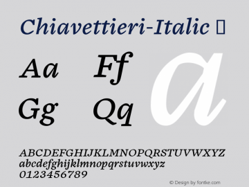 Chiavettieri-Italic ☞ Version 001.000;com.myfonts.kostic.chiavettieri.italic.wfkit2.hpbM Font Sample