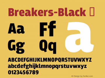 Breakers-Black ☞ Version 001.000;com.myfonts.kostic.breakers.black.wfkit2.h18t图片样张