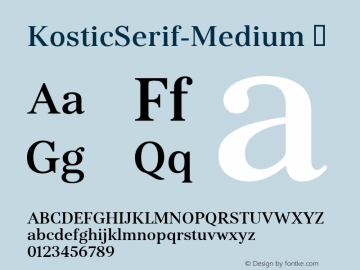 KosticSerif-Medium ☞ Version 2.000;com.myfonts.kostic.serif.medium.wfkit2.h4gr图片样张