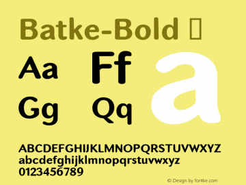 Batke-Bold ☞ Version 001.001;com.myfonts.kostic.batke.batke-bold.wfkit2.h4gr图片样张