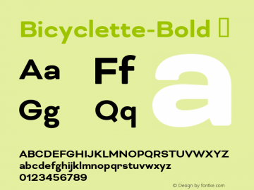 Bicyclette-Bold ☞ Version 001.000;com.myfonts.kostic.bicyclette.bold.wfkit2.h4gr Font Sample