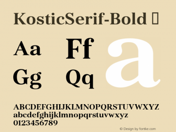 KosticSerif-Bold ☞ Version 2.000;com.myfonts.kostic.serif.bold.wfkit2.h4gr图片样张
