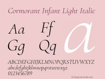 Cormorant Infant Light Italic Version 2.001 Font Sample