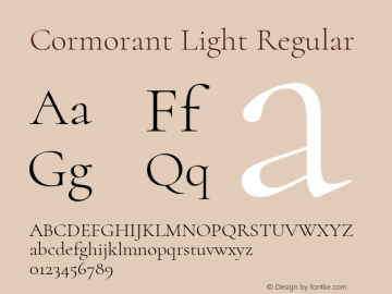 Cormorant Light Regular Version 2.001 Font Sample