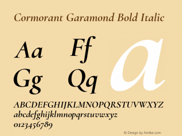 Cormorant Garamond Bold Italic Version 2.001图片样张