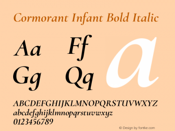 Cormorant Infant Bold Italic Version 2.001图片样张