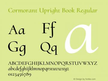 Cormorant Upright Book Regular Version 2.001;PS 002.001;hotconv 1.0.88;makeotf.lib2.5.64775图片样张