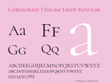 Cormorant Unicase Light Regular Version 2.001 Font Sample