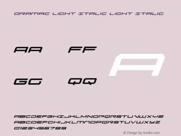 Oramac Light Italic Light Italic Version 2.0; 2016图片样张