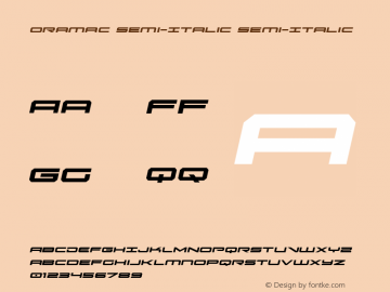 Oramac Semi-Italic Semi-Italic Version 2.0; 2016 Font Sample