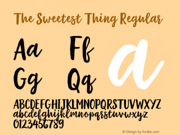The Sweetest Thing Regular Version 001.001 Font Sample