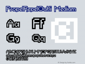 PropelRepelOutli Medium Version 001.000 Font Sample