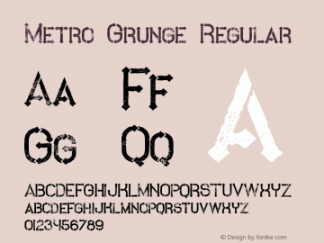 Metro Grunge Regular Version 1.000 Font Sample