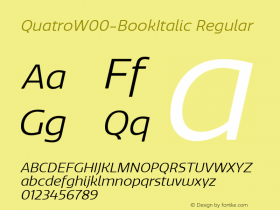 QuatroW00-BookItalic Regular Version 1.30图片样张