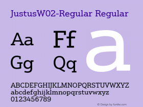 JustusW02-Regular Regular Version 1.00 Font Sample