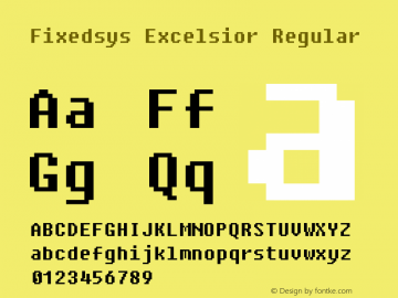 Fixedsys Excelsior Regular Version 3.021 2016 Font Sample