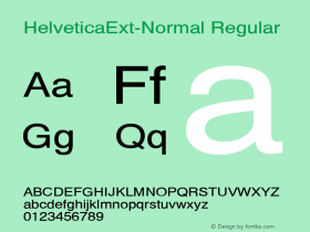 HelveticaExt-Normal Regular Converted from C:\EMSTT\ST000020.TF1 by ALLTYPE Font Sample