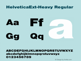 HelveticaExt-Heavy Regular Converted from C:\EMSTT\ST000080.TF1 by ALLTYPE Font Sample