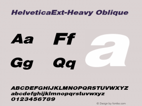 HelveticaExt-Heavy Oblique Converted from C:\EMSTT\ST000080.TF1 by ALLTYPE Font Sample