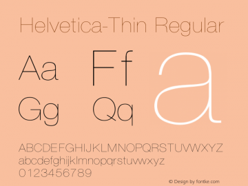 Helvetica-Thin Regular Converted from C:\EMSTT\ST000094.TF1 by ALLTYPE Font Sample