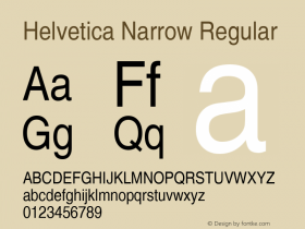 Helvetica Narrow Regular Version 1.3 (Hewlett-Packard)图片样张